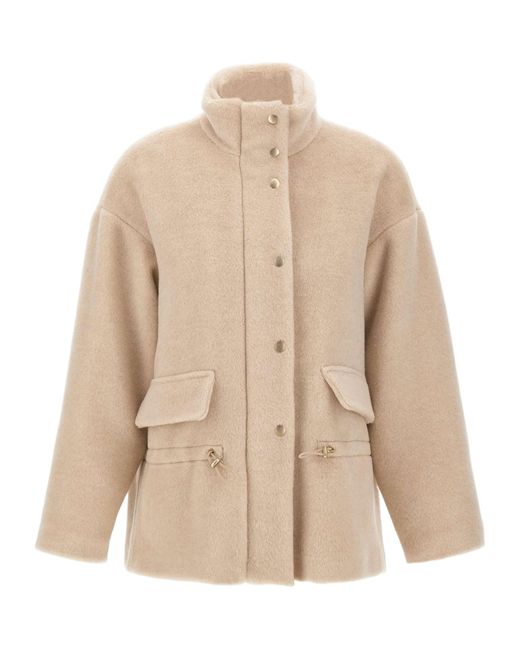 Eleventy Natural Drawstring Waist Padded Jacket