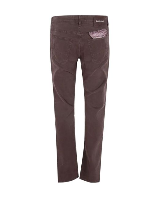 Jacob Cohen Brown Logo Patch Pocket-Detail Trousers for men