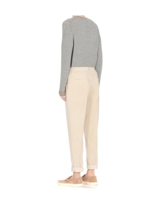 Peserico Natural Drawstring-Waist Corduroy Trousers for men