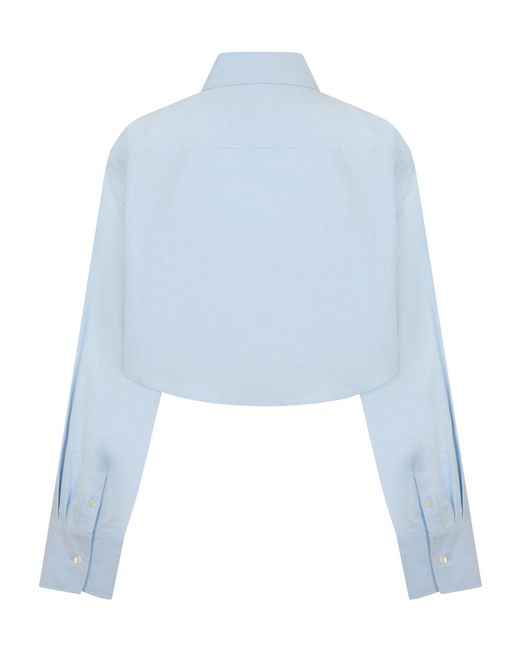 AMI Blue Striped Long-Sleeve Shirt