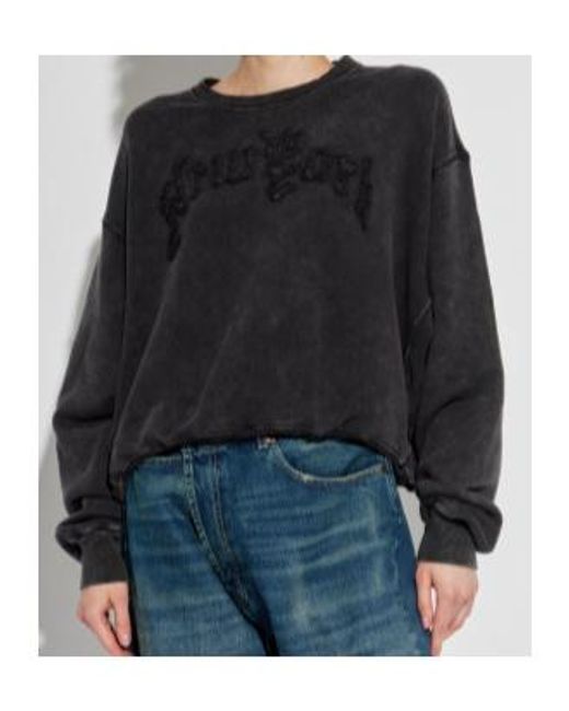 R13 Black New York Balloon Crewneck Sweatshirt