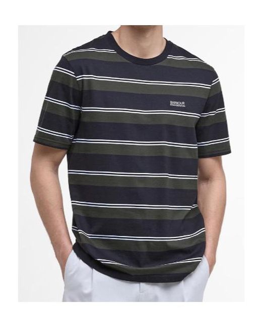 Barbour Black Bruce Striped T-Shirt for men