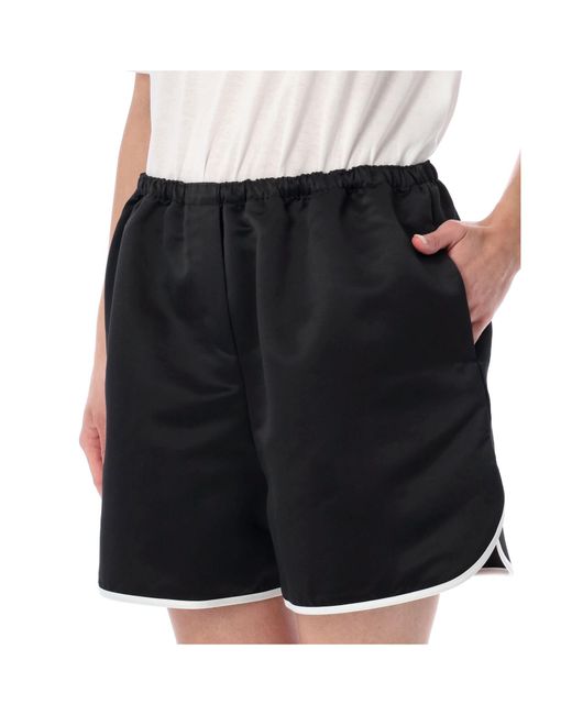 Frankie Shop Black Elastic-Waist Shorts