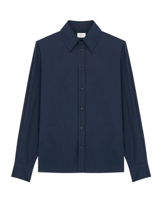 Saint Laurent Blue Cassandre Button-Up Shirt for men