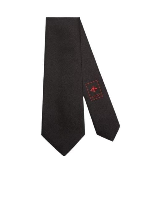 Gucci Black Interlocking G Silk Jacquard Tie for men
