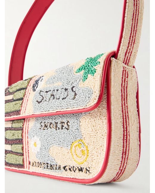 Staud Tommy Beaded Embroidered Shoulder Bag
