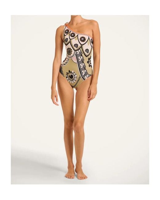 LaDoubleJ White La Doublej Goddess One-Shoulder One-Piece Swimsuit