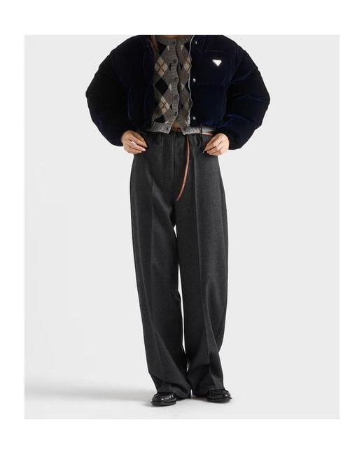Prada Black Velvet Down Jacket