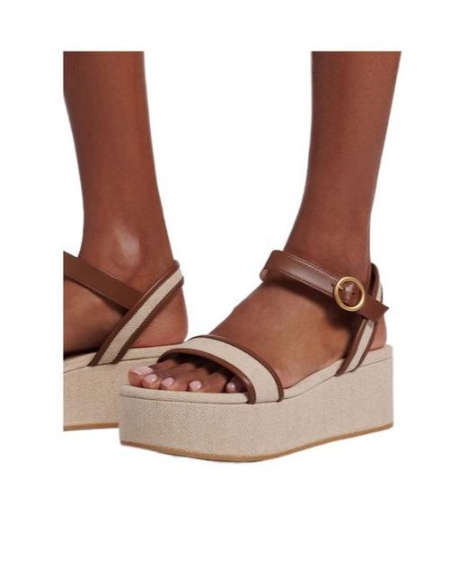 Gianvito Rossi Natural Solid Color Leather Sandals