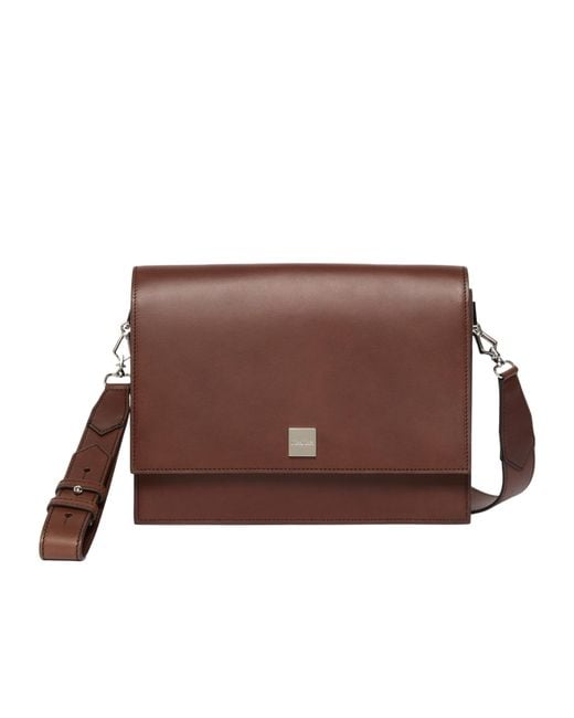 Max Mara Brown Logo-Engraved Shoulder Bag