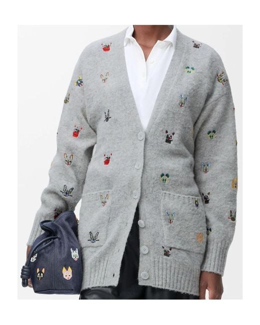Loewe Gray Belted Cardigan
