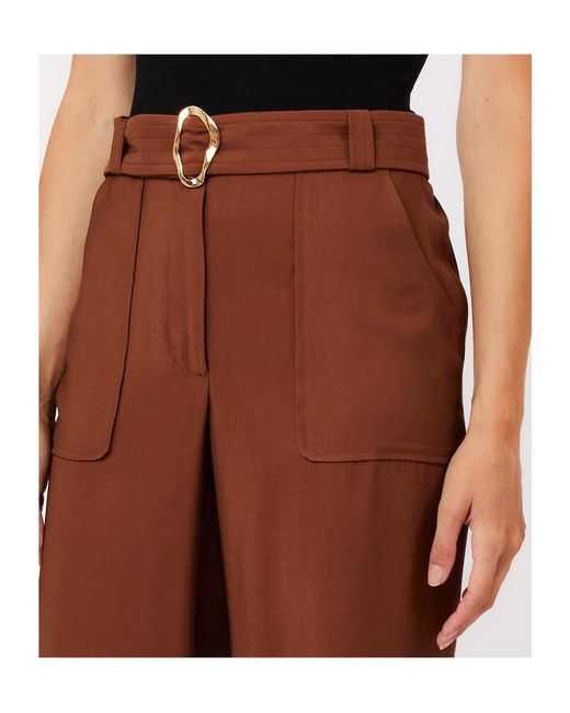 Liu Jo Brown Belted Wide-Leg Pants