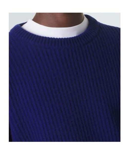 Jil Sander Blue Wool Sweater for men