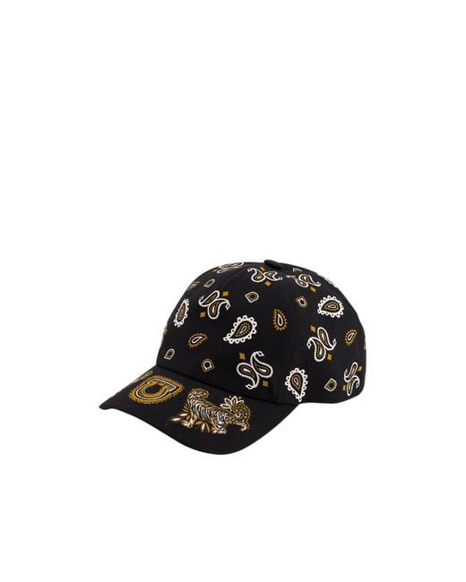Ferragamo Black Baseball Cap With A Tiger Pattern