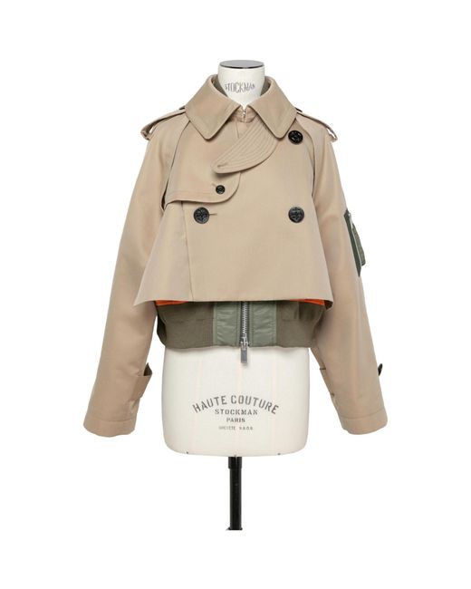 Sacai Natural Layered Button Detailed Jackets