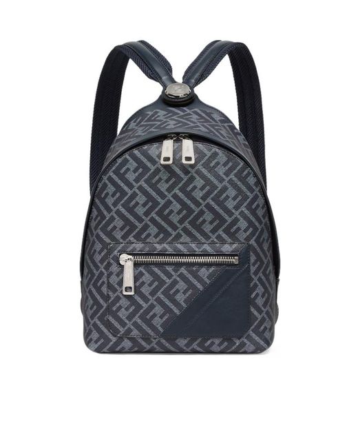 Fendi Black Chiodo Small Diagonal Backpack for men