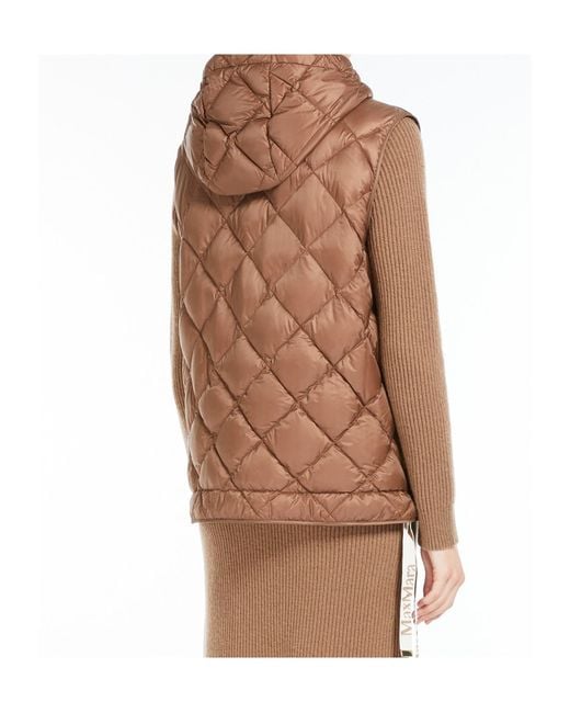 Max Mara Brown Trefa Quilted Gilet