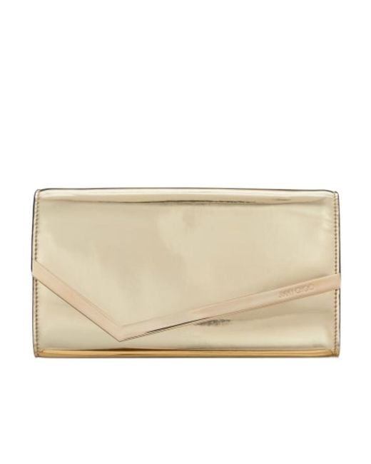 Jimmy Choo Natural Emmie Mirrored Pouch Bag