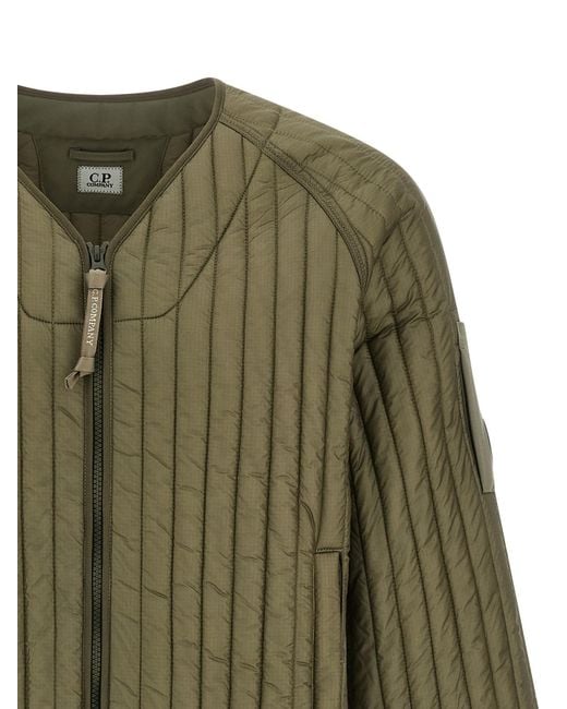C P Company Green Ribbed Primaloft Jacket for men