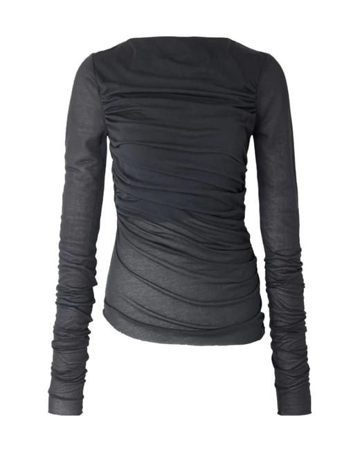 Soeur Black Gaia T-Shirt With Pleated Details