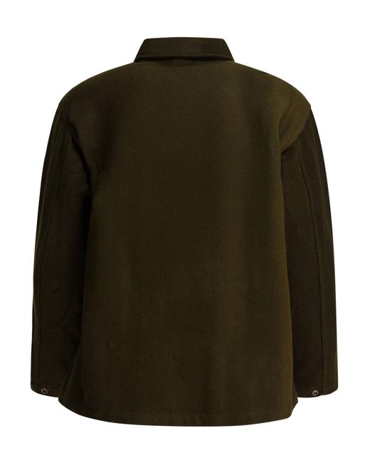 Needles Green Buttoned Overshirt Jacket for men