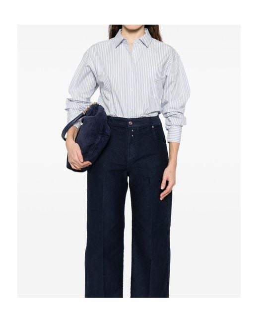 Woolrich White Striped Oversized Blouse