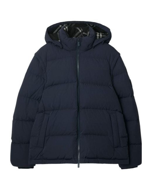 Burberry Blue Detachable-Sleeve Down Puffer Jacket for men