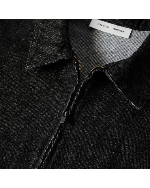 Fear Of God Black Zippered Long-Sleeved Casual Jacket for men