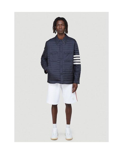 Thom Browne Blue Quilted Jacket for men