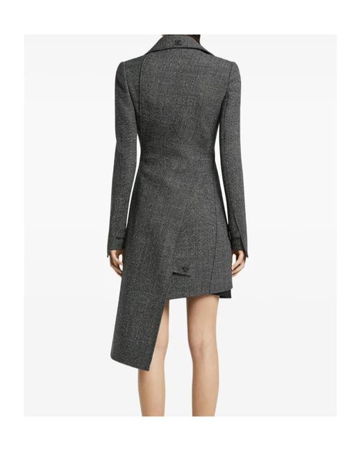 Courreges Gray Asymmetric Wool Coat
