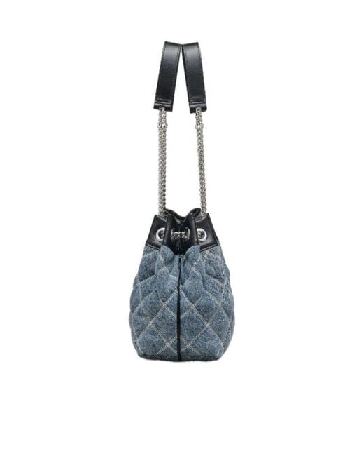 Marc Jacobs Blue The Quilted Denim Chain Sack Bag