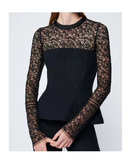 Jonathan Simkhai Black Prima Peplum Top