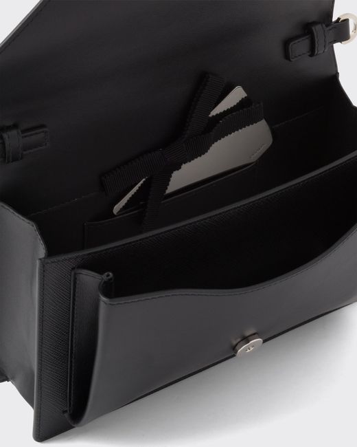 Prada Black Saffiano Leather Mini Envelope Bag