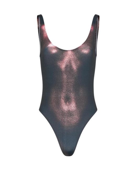 Jean Paul Gaultier Gray Body-Print Swimsuit