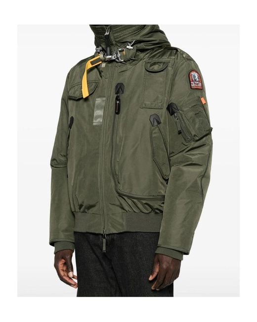 Parajumpers Green Long-Sleeved Zip-Up Down Jacket for men