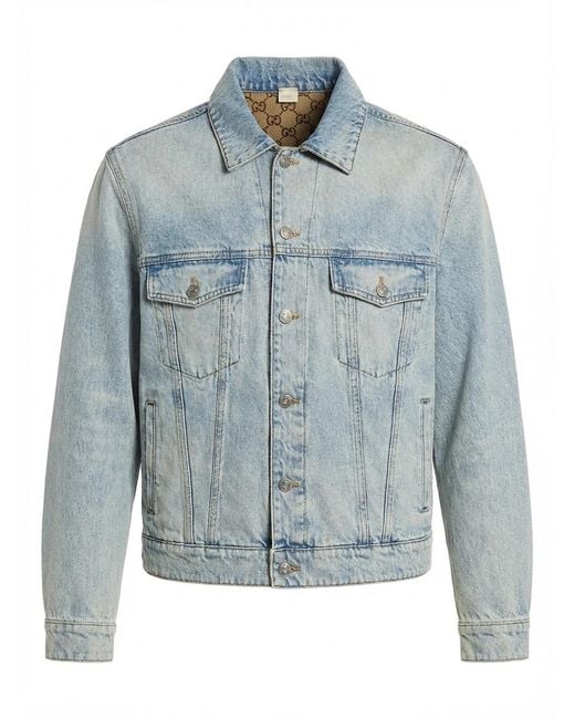 Gucci Blue Reversible Denim Jacket for men