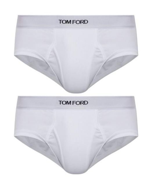 Tom Ford White Logo-Waistband Briefs for men