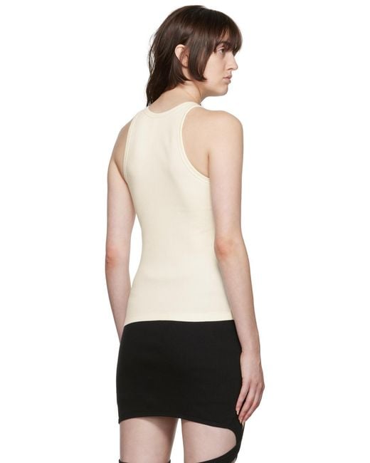 Dion Lee White E-Hook Ribbed Tank Top