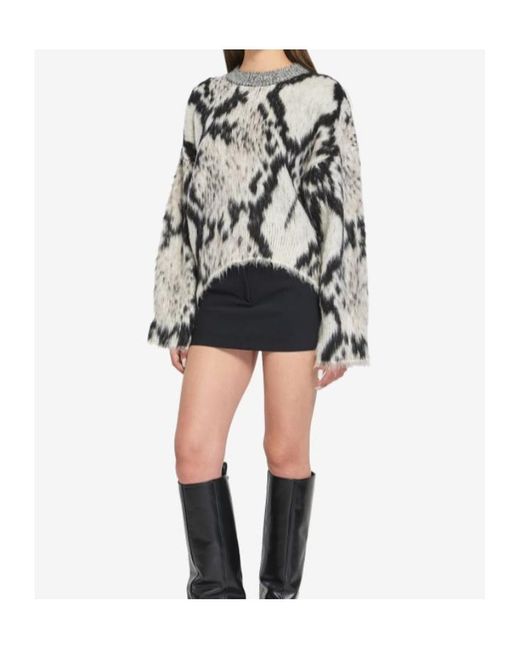 The Attico Black Python-Print Sweater