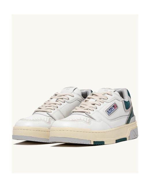 Autry White Clc Lace-Up Sneakers for men