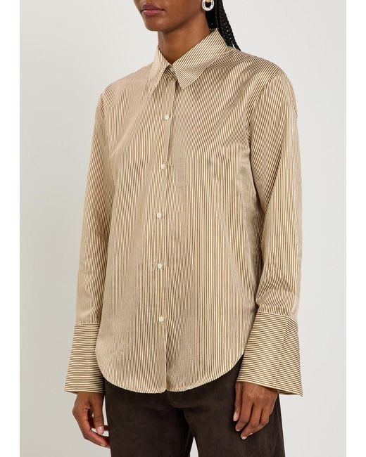 Citizens of Humanity Natural Striped Cotton And Silk-Blend Shirt