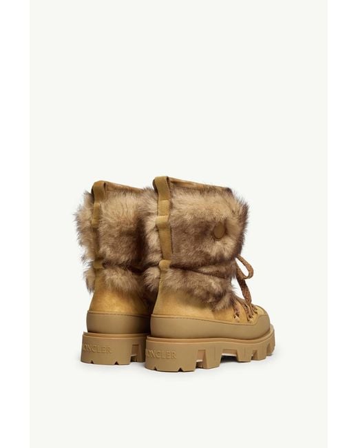 Moncler Brown Peak Après Suede Shearling Boots