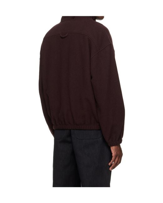 Rier Black Zip-Neck Polo Top for men