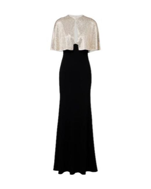 Roland Mouret Black Caped Embellished Gown