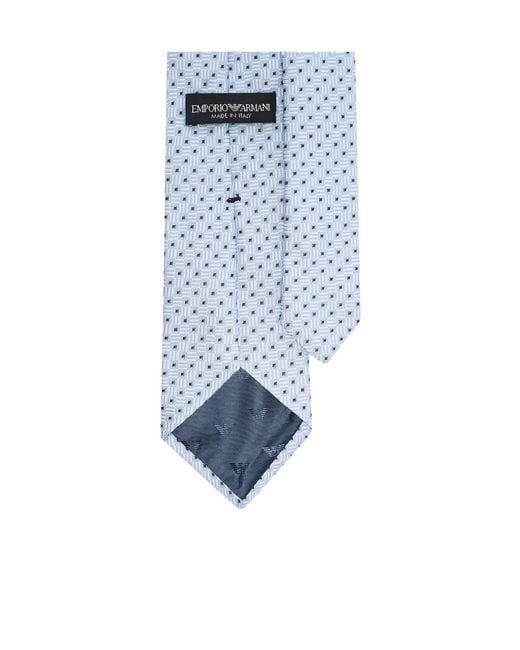 Emporio Armani White Jacquard Tie for men