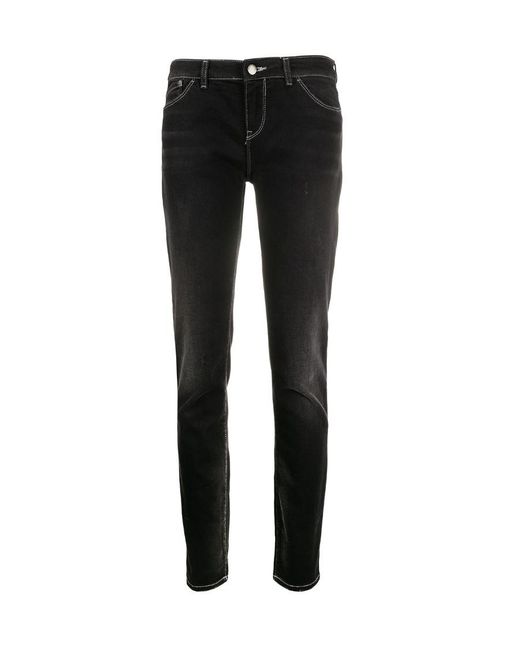 Emporio Armani Black Elastic Low-Rise Jeans
