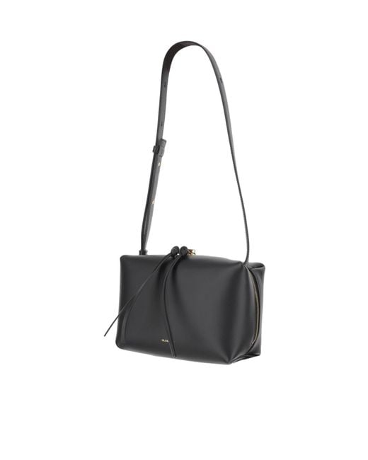 Jil Sander Black Double Zipped Shoulder Bag