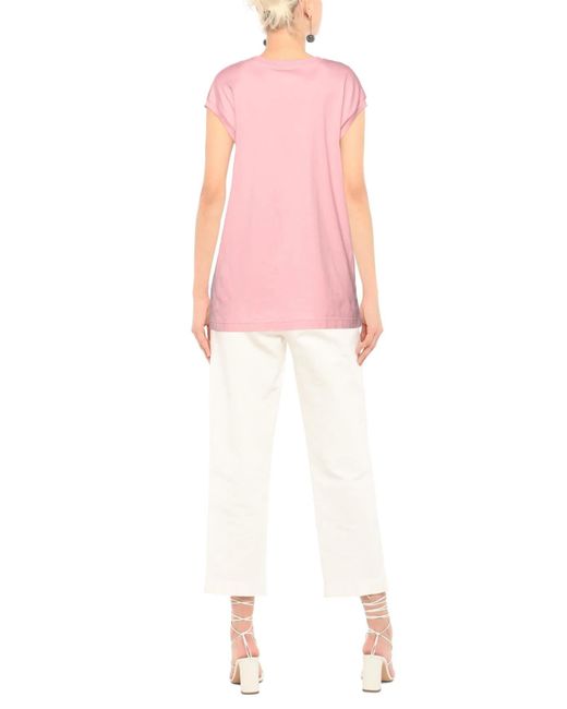 Dolce & Gabbana Pink Solid-Color Short-Sleeved T-Shirt