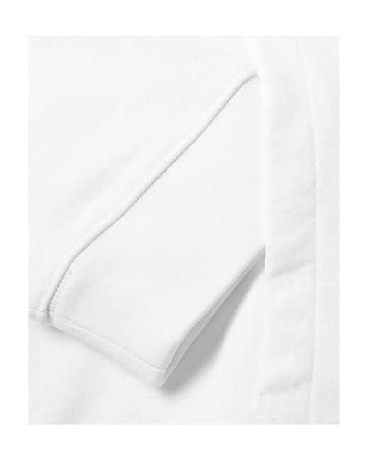 Raf Simons White Chest-Print Hooded Sweatshirt for men