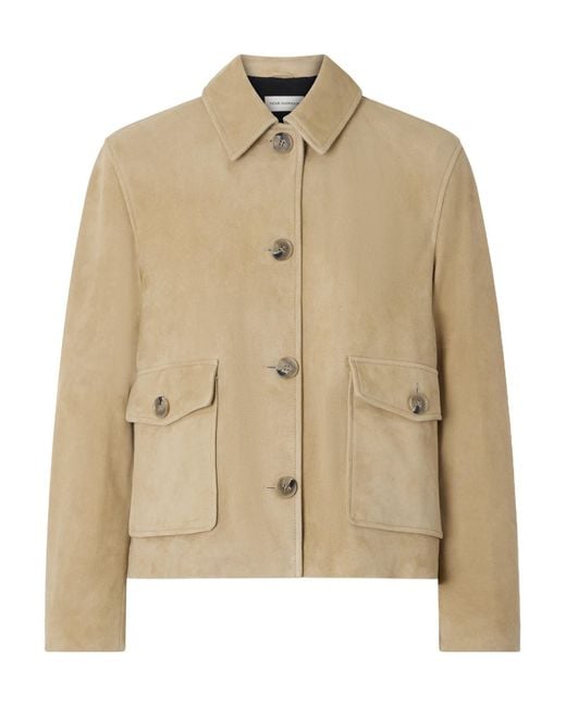 Nour Hammour Natural Louise Suede Jacket